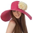 Phistic Women's Classic Sun Hat With White Flower Appliques