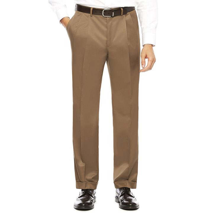 Collection By Michael Strahan Textured Twill Pleated Pants