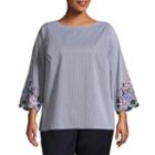 Liz Claiborne Scalloped Edge Blouse- Plus