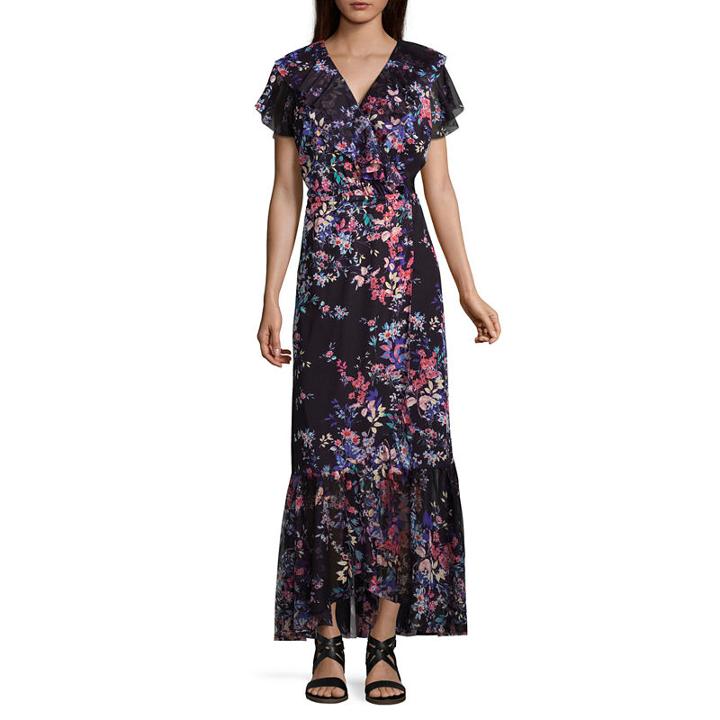 Spense Ss Ruffle Wrap Maxi Dress