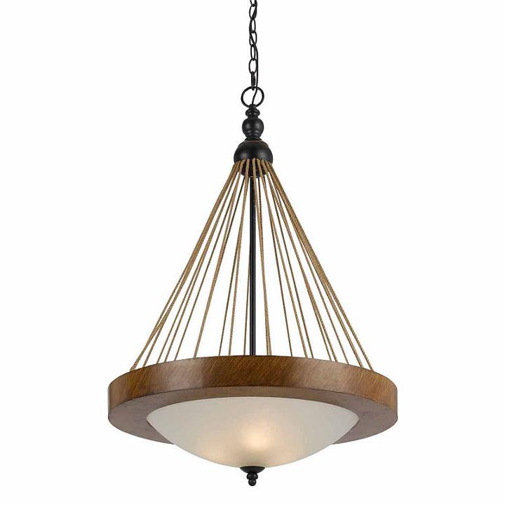 Wooten Heights 32 Inch Tall Metal Pendant In Metal Wood Finish