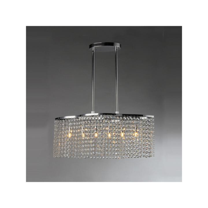 Tee Crystal 6-light Chrome Chandelier