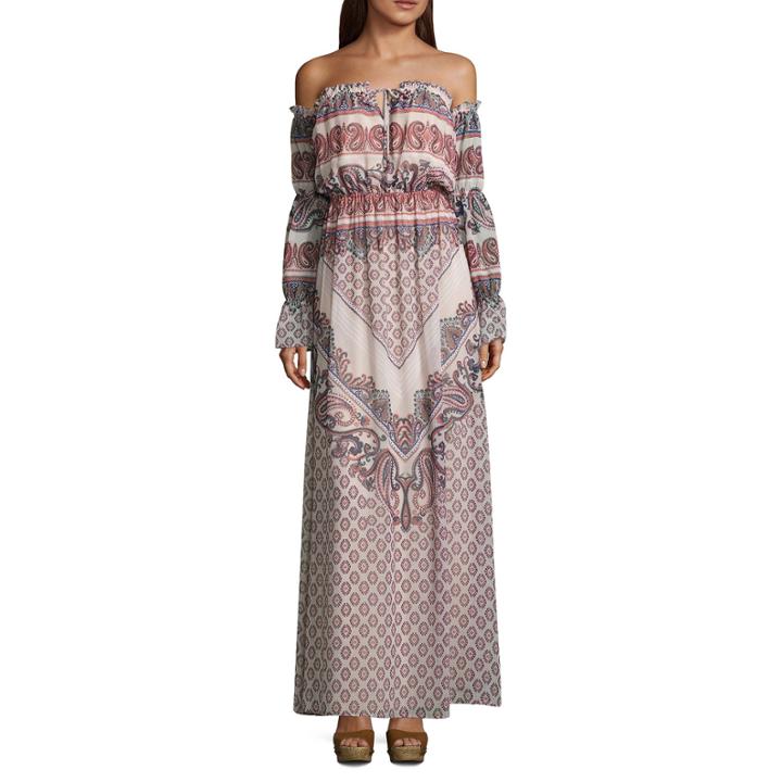 As U Wish Long Sleeve Maxi Dress-juniors