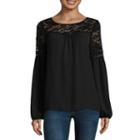 Alyx 3/4 Sleeve Crew Neck Woven Blouse