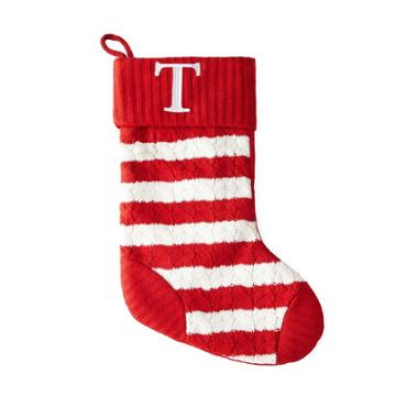 North Pole Trading Co. 19 Inch Knitted Monogram Christmas Stocking