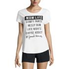 City Streets Short Sleeve Crew Neck Pattern T-shirt-womens