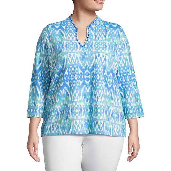 Lark Lane Must Haves Funnel Neck Top- Plus