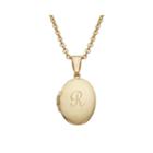 Personalized Gold Over Brass Child's Engraved Initial Locket Pendant Necklace