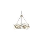 Aiyana 6-light Chandelier In Silver Leaf With Porcelain Flowers