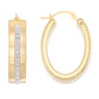 Gold Opulence White Crystal 14k Gold Hoop Earrings