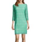 Rn Studio By Ronni Nicole 3/4-sleeve Fringe Lace Sheath Dress