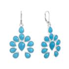 Liz Claiborne Blue Flower Drop Earrings