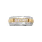 Personalized Mens 1/10 Ct. T.w. Diamond 8mm Two-tone Stainless Steel Wedding Band