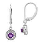 Diamond Accent Purple Amethyst Drop Earrings