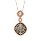 Womens 1/2 Ct. T.w. Genuine Champagne Diamond 14k Gold Pendant Necklace