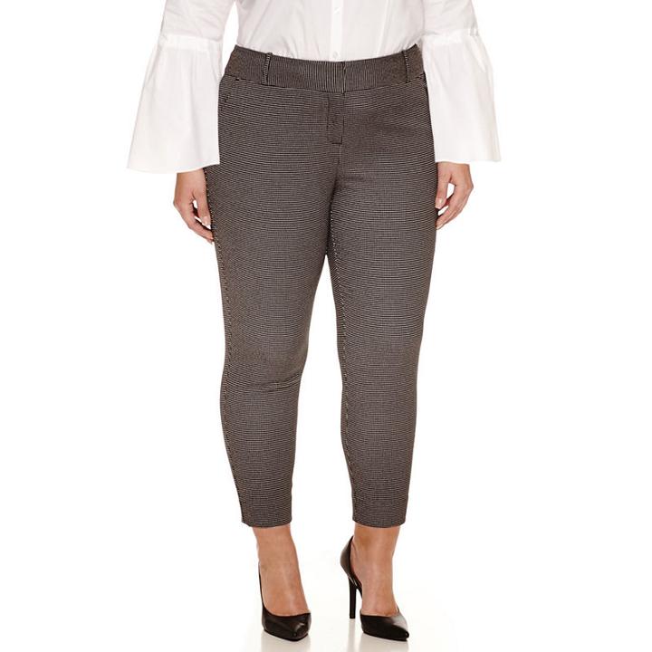 Worthington Slim Fit Printed Ankle Pants - Plus