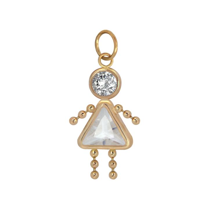 White Oval 10k Gold Pendant