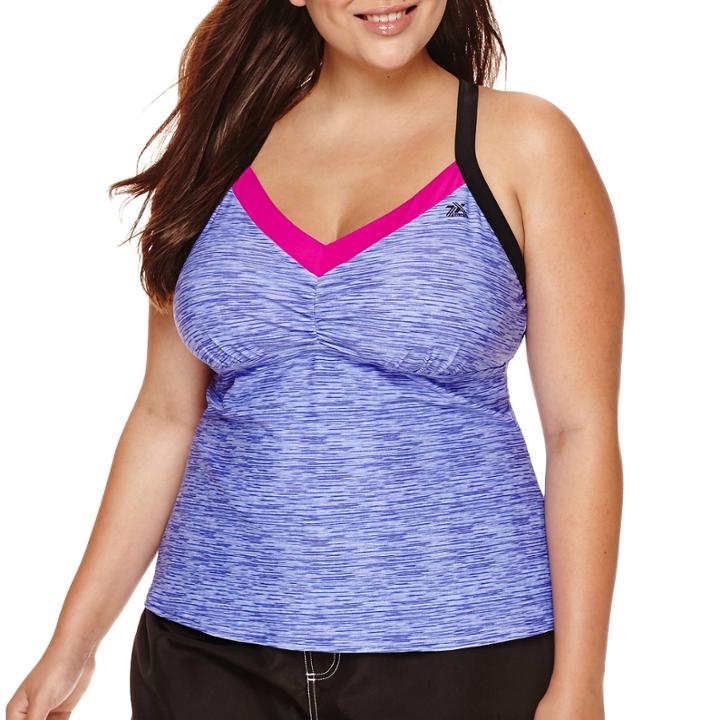 Zeroxposur Spaced Mesh-back Tankini Top - Plus
