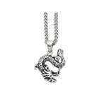 Mens Stainless Steel Antiqued Dragon Pendant