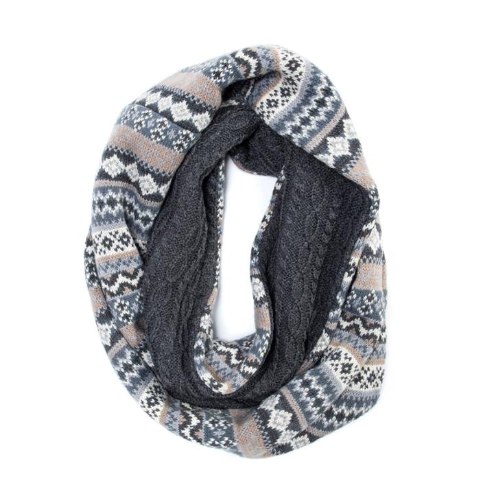 Muk Luks Fairisle Reversible Eternity Scarf