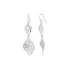 Silver Reflections&trade; Silver-plated Brass Filigree Marquise Drop Earrings