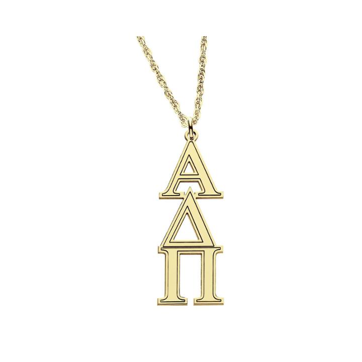 Personalized Gold Over Silver Greek Pendant Necklace