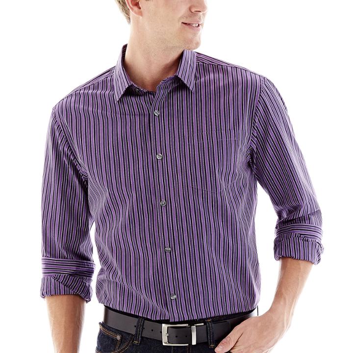 Claiborne Long-sleeve Purple Woven Shirt