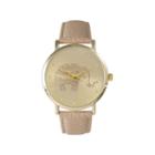 Olivia Pratt Womens Rhinestone Accent Elephant Dial Beige Leather Watch 26411beige