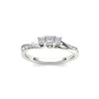 1/2 Ct. T.w. Diamond 10k White Gold 3-stone Engagement Ring