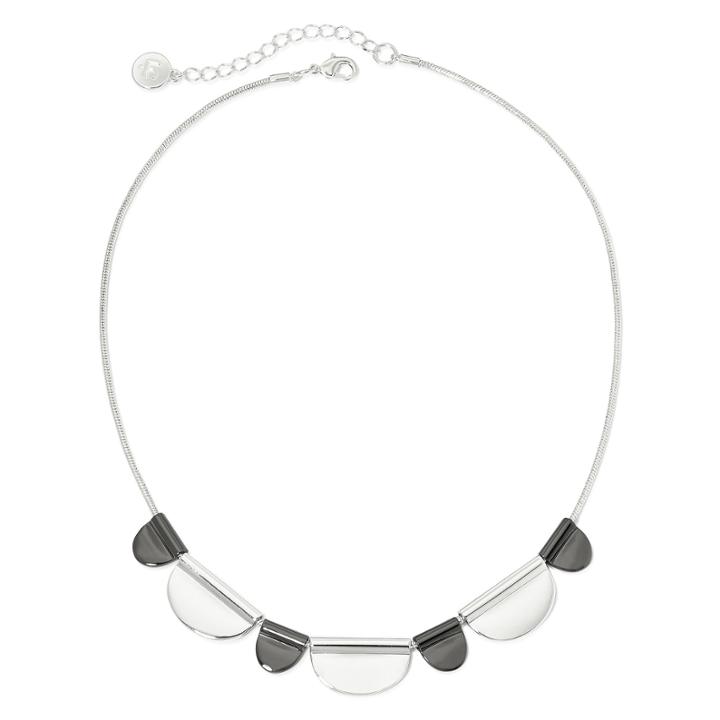 Liz Claiborne Silver-tone And Hematite Moon Necklace