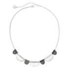 Liz Claiborne Silver-tone And Hematite Moon Necklace