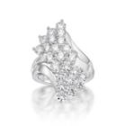 Diamonart Womens Greater Than 6 Ct. T.w. Lab Created White Cubic Zirconia Cluster Ring