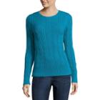 St. John's Bay Long-sleeve Essential Cable-knit Sweater