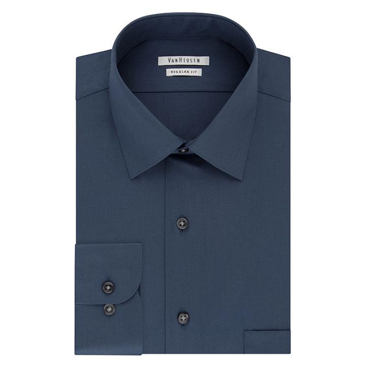 Van Heusen No Iron Lux Big And Tall Long Sleeve Sateen Dress Shirt