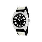 Oceanaut Vault Mens Black Dial White Strap Watch