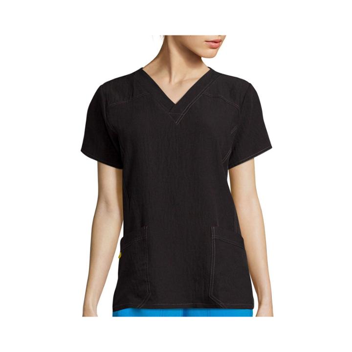 Wonderwink Four-stretch Womens Short-sleeve Sporty V-neck Top - Plus