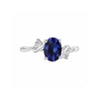 Lab-created Blue Sapphire Gemstone Sterling Silver Ring