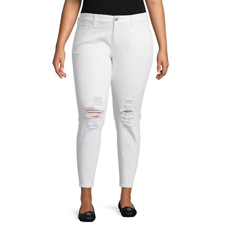 Arizona Destructed Skinny Ankle Jean-juniors Plus