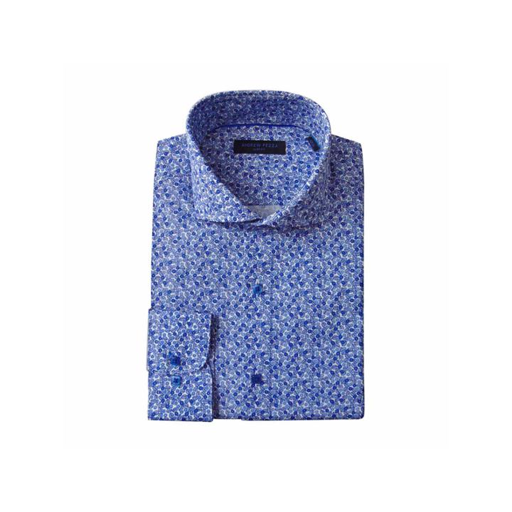 Andrew Fezze Long Sleeve Poplin Floral Dress Shirt - Slim