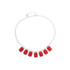 Liz Claiborne Womens Red Collar Necklace