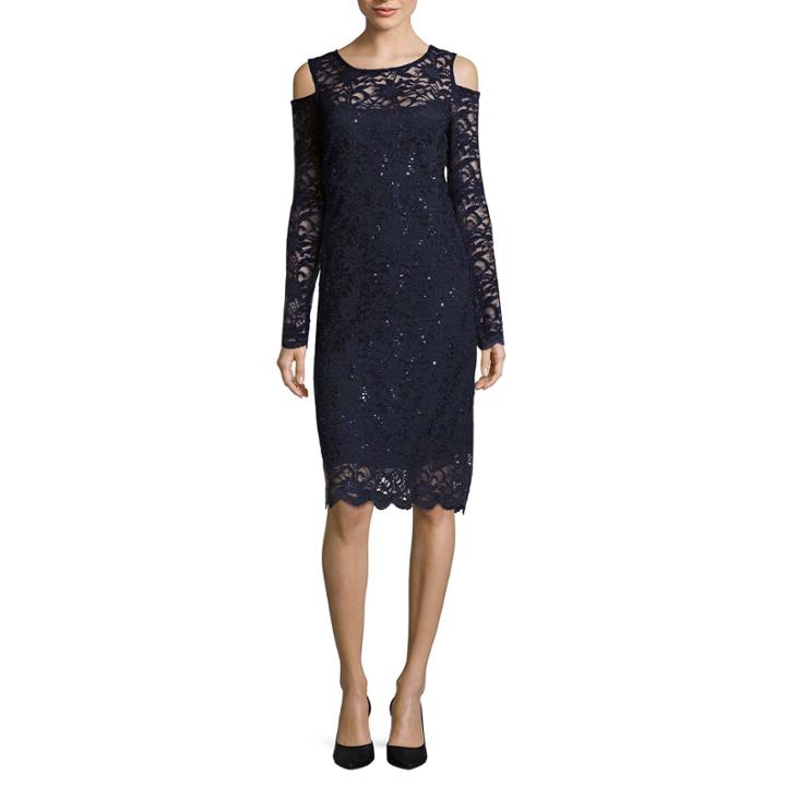 Tiana B Long Sleeve Sheath Dress-talls