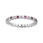 Personally Stackable Genuine Rhodolite & Diamond-accent Eternity Ring