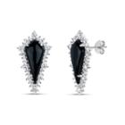 Fancy Black Onyx Sterling Silver Stud Earrings