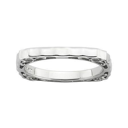 Personally Stackable Sterling Silver Square Stackable Ring