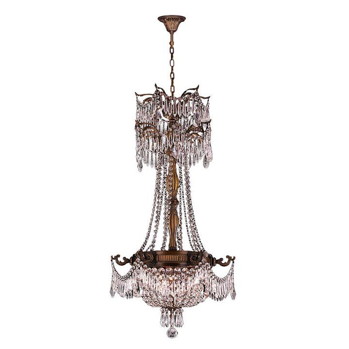 Winchester Collection 3 Light Antique Bronze Finish And Crystal Chandelier
