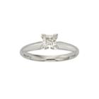 1/2 Ct. Certified Diamond 18k White Gold Solitaire Ring