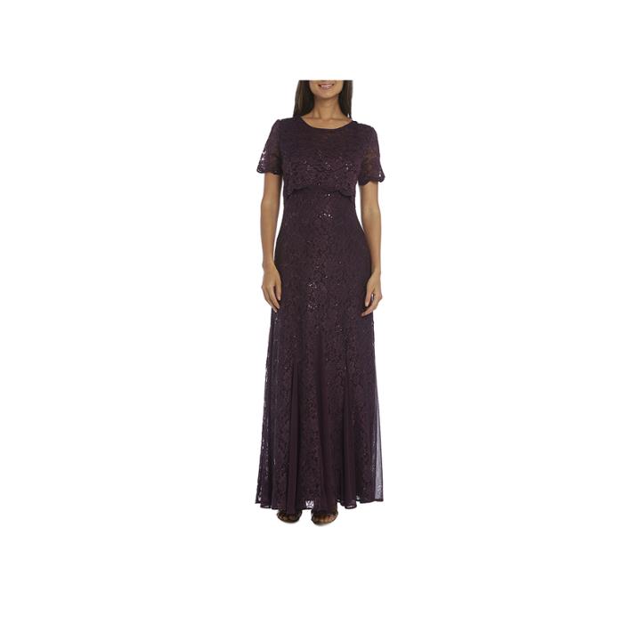 R & M Richards Embellished Evening Gown-petites