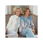 Alfred Dunner Northern Lights 3/4 Sleeve Crew Neck Pullover Sweater