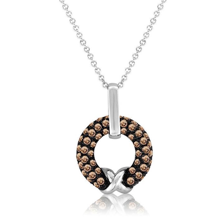 Levian Corp Le Vian Womens 5/8 Ct. T.w. Champagne Diamond 14k Gold Pendant Necklace