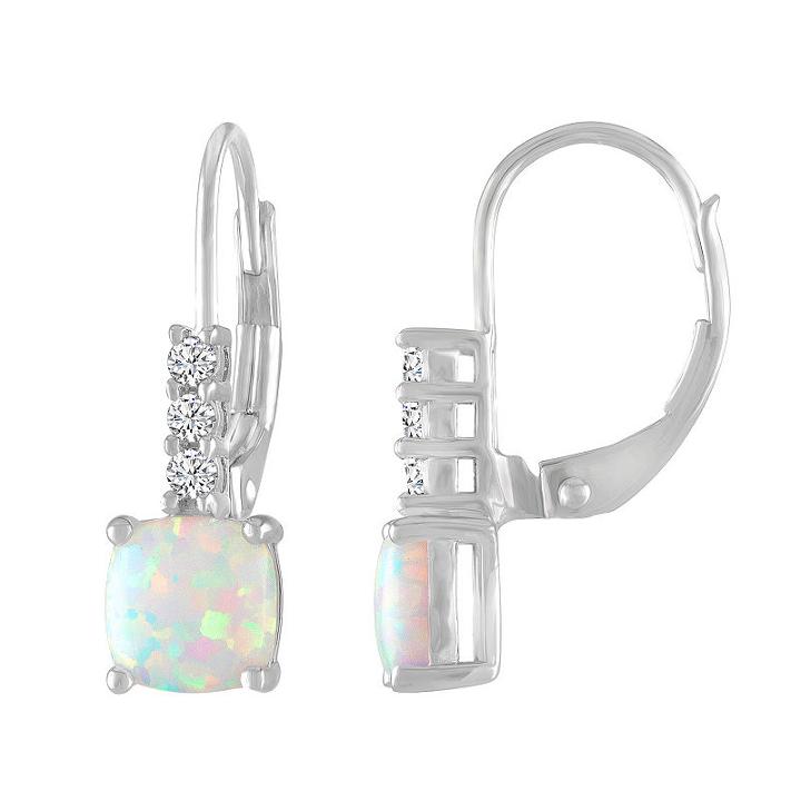 Lab Created Multi Color Opal Drop Earrings